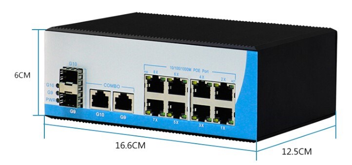 工業級8+2+2埠Gbpse POE交換機 JB-WTH600_建博科技有限公司